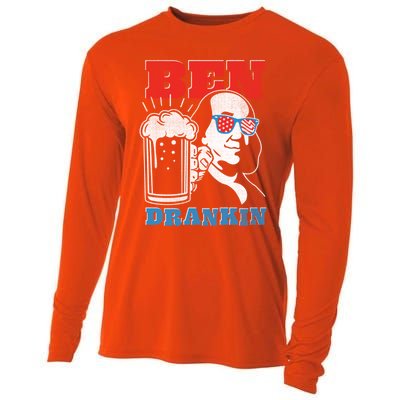 Ben Drankin Beer Mug Ben Franklin Patriotic Cool Gift Cooling Performance Long Sleeve Crew