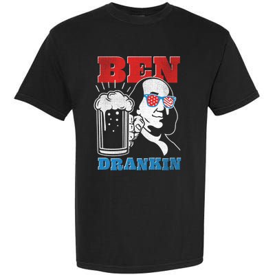 Ben Drankin Beer Mug Ben Franklin Patriotic Cool Gift Garment-Dyed Heavyweight T-Shirt