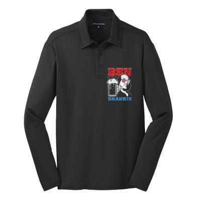 Ben Drankin Beer Mug Ben Franklin Patriotic Cool Gift Silk Touch Performance Long Sleeve Polo