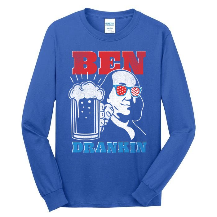 Ben Drankin Beer Mug Ben Franklin Patriotic Cool Gift Tall Long Sleeve T-Shirt