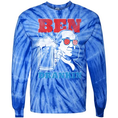 Ben Drankin Beer Mug Ben Franklin Patriotic Cool Gift Tie-Dye Long Sleeve Shirt