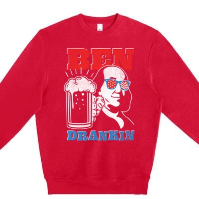 Ben Drankin Beer Mug Ben Franklin Patriotic Cool Gift Premium Crewneck Sweatshirt