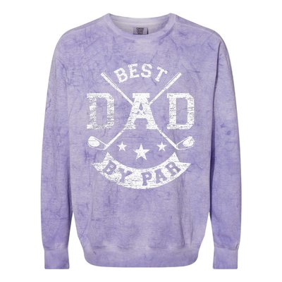 Best Dad By Par Funny Golf Daddy Fathers Day Birthday Gifts Colorblast Crewneck Sweatshirt