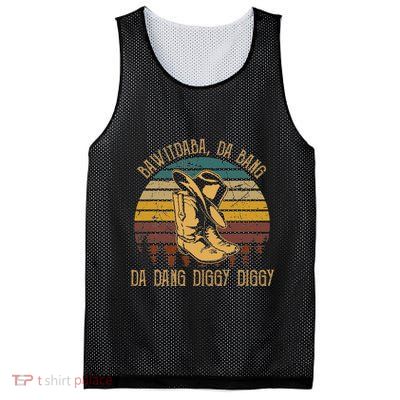 Bawitdaba Da Bang Daa Dang Diggy Diggy Boots Cowboy Mesh Reversible Basketball Jersey Tank