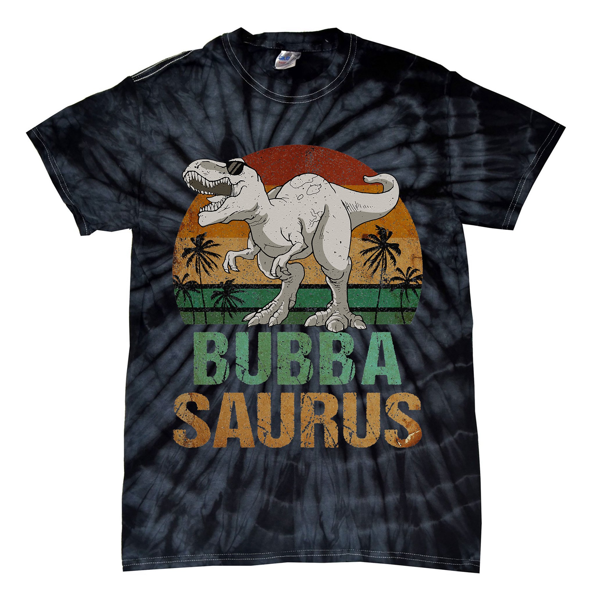Bubbasaurus Dinosaur Bubba Saurus Vintage Father's Day Tie-Dye T-Shirt