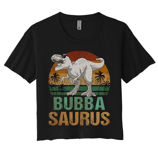 Bubbasaurus Dinosaur Bubba Saurus Vintage Father's Day Crop Top