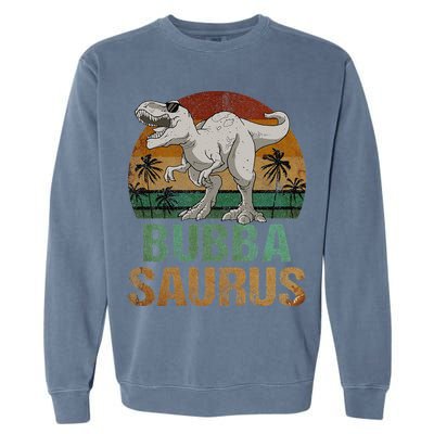 Bubbasaurus Dinosaur Bubba Saurus Vintage Father's Day Garment-Dyed Sweatshirt