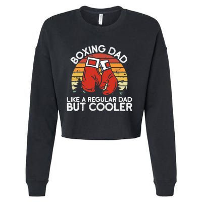 Boxing Dad Boxing Moves Boxing Coach Daddy Boxer Father Cropped Pullover Crew