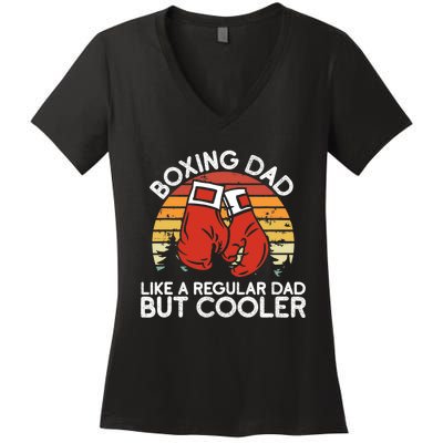 Boxing Dad Boxing Moves Boxing Coach Daddy Boxer Father Women's V-Neck T-Shirt