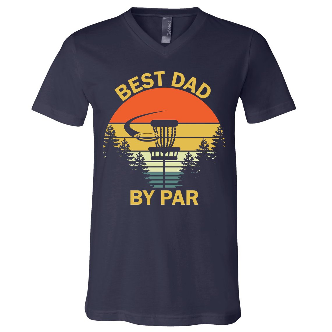 Best Dad By Par Daddy Father's Day Gifts Golf Lover Golfer V-Neck T-Shirt