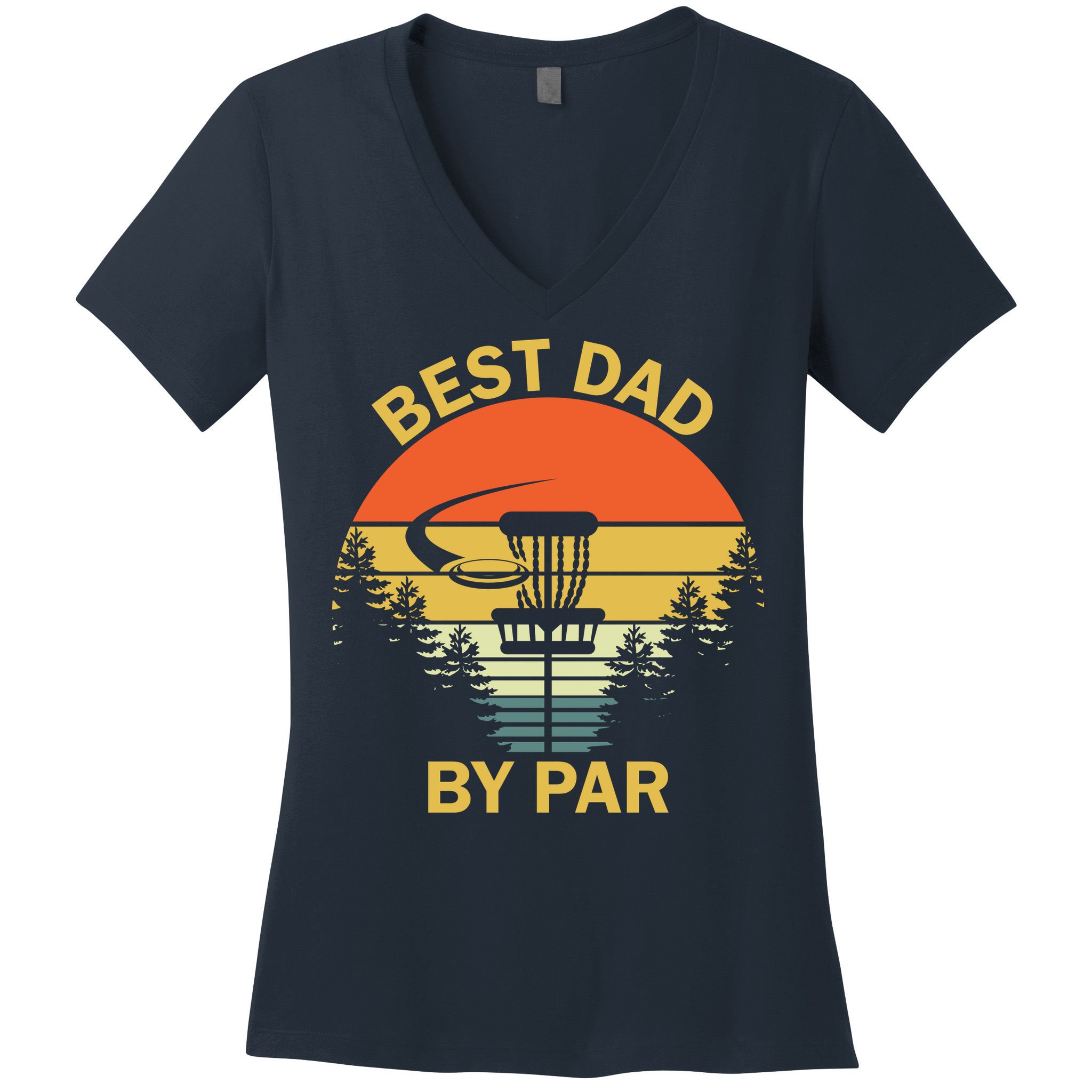 Best Dad By Par Daddy Father's Day Gifts Golf Lover Golfer Women's V-Neck T-Shirt