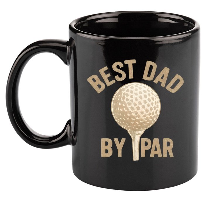 Best Dad By Par - Perfect Father's Day Gift 11oz C Handle Ceramic Mug