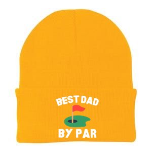 Best Dad By Par Golf Humor Father Gift Knit Cap Winter Beanie