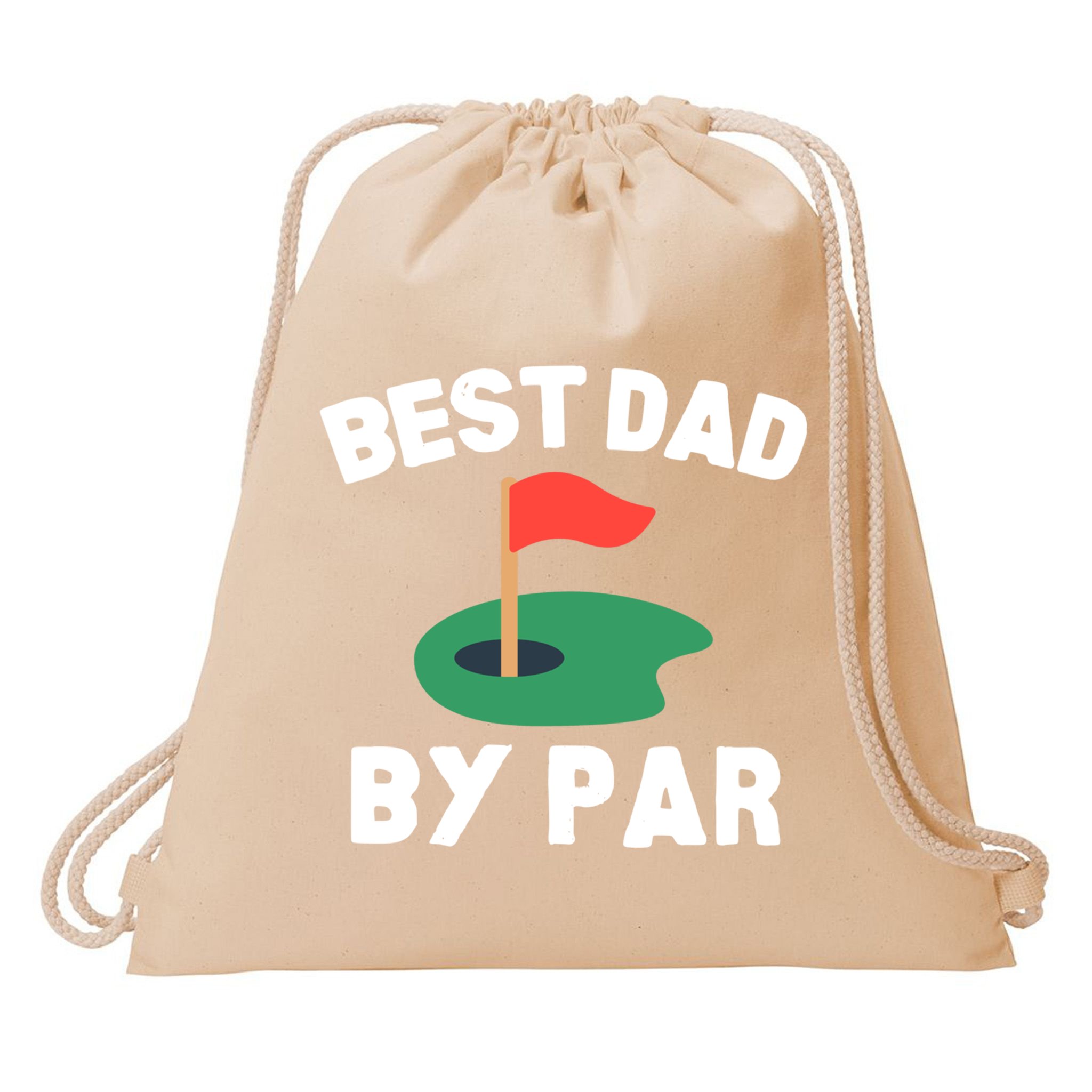 Best Dad By Par Golf Humor Father Gift Drawstring Bag