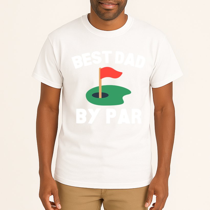 Best Dad By Par Golf Humor Father Gift Tall T-Shirt