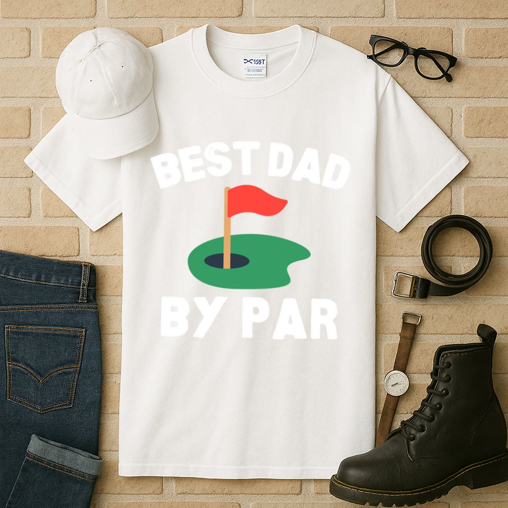Best Dad By Par Golf Humor Father Gift Tall T-Shirt