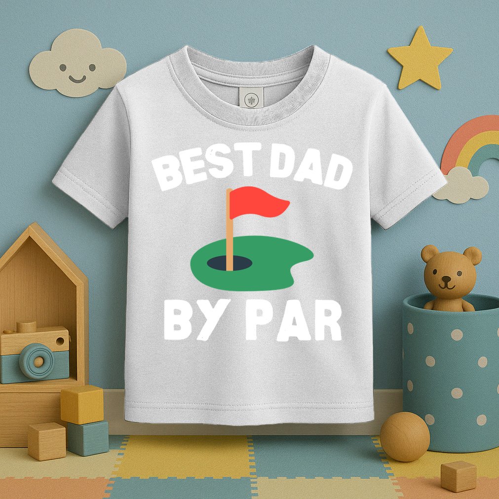Best Dad By Par Golf Humor Father Gift Toddler T-Shirt