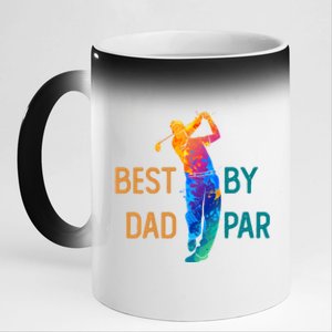 Best Dad By Par FatherS Day Golf Lover Gift Golfer Gift 11oz Black Color Changing Mug