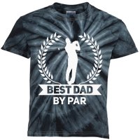 Best Dad By Par Golf Fathers Day Golfing Kids Tie-Dye T-Shirt