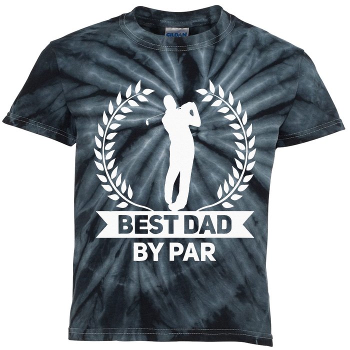 Best Dad By Par Golf Fathers Day Golfing Kids Tie-Dye T-Shirt