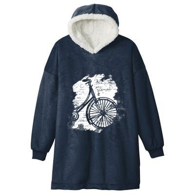 Bike Drawing Bicycle Hooded Wearable Blanket