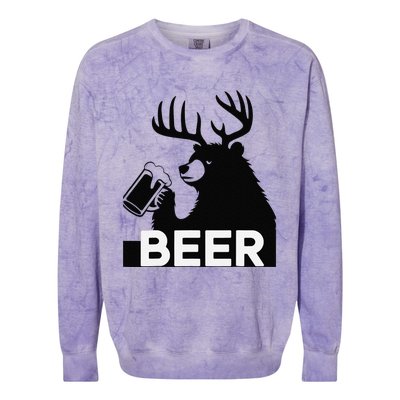 Beer Deer Colorblast Crewneck Sweatshirt