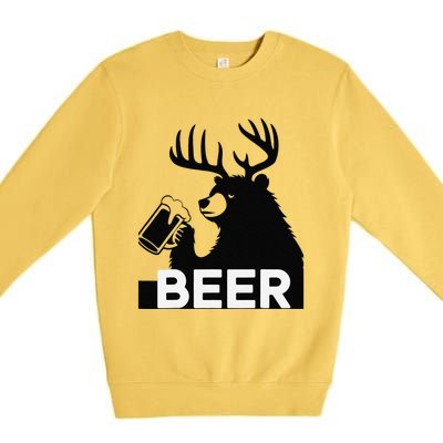 Beer Deer Premium Crewneck Sweatshirt