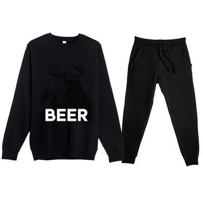 Beer Deer Premium Crewneck Sweatsuit Set