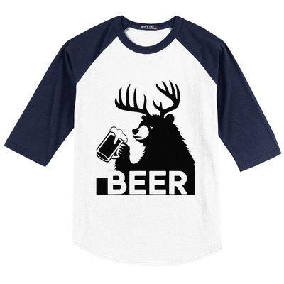 Beer Deer Baseball Sleeve Shirt