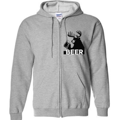 Beer Deer Full Zip Hoodie