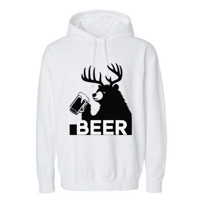 Beer Deer Garment-Dyed Fleece Hoodie