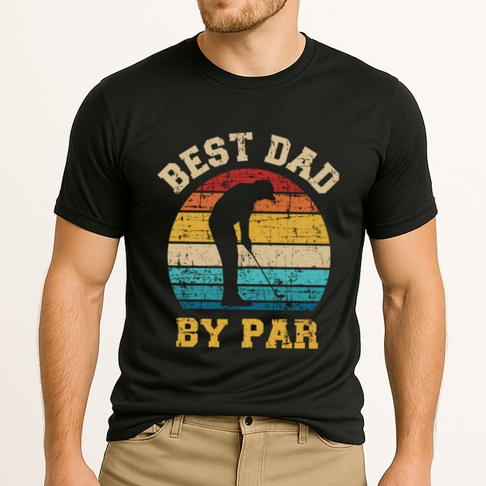 Best Dad By Par Gift For Golfer Daddy Father's Day Gift Cooling Performance Crew T-Shirt