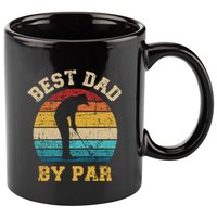 Best Dad By Par Gift For Golfer Daddy Father's Day Gift 11oz C Handle Ceramic Mug
