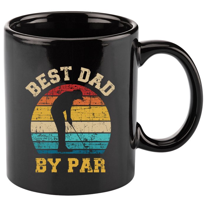 Best Dad By Par Gift For Golfer Daddy Father's Day Gift 11oz C Handle Ceramic Mug