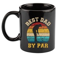 Best Dad By Par Gift For Golfer Daddy Father's Day Gift 11oz C Handle Ceramic Mug