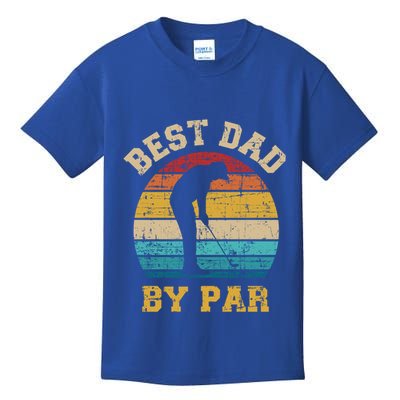 Best Dad By Par Gift For Golfer Daddy Father's Day Gift Kids T-Shirt
