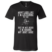 Best Dirt Bike Art Dirtbike Motorcycle Riding V-Neck T-Shirt