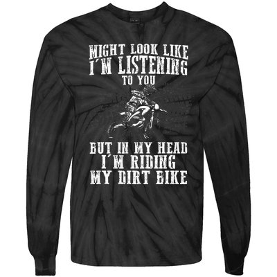 Best Dirt Bike Art Dirtbike Motorcycle Riding Tie-Dye Long Sleeve Shirt