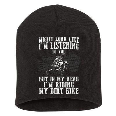 Best Dirt Bike Art Dirtbike Motorcycle Riding Short Acrylic Beanie