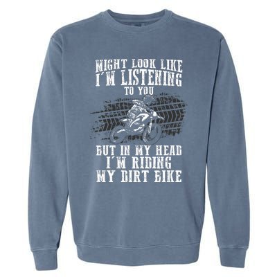 Best Dirt Bike Art Dirtbike Motorcycle Riding Garment-Dyed Sweatshirt