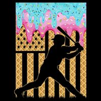 Baseball Drip Bat Boy Dripping Ice Cream American Flag City Backpack