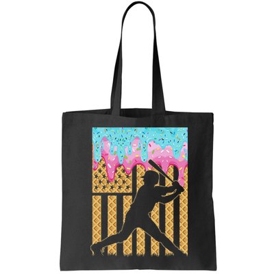 Baseball Drip Bat Boy Dripping Ice Cream American Flag Bag