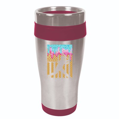 Baseball Drip Bat Boy Dripping Ice Cream American Flag 16oz Travel Tumbler