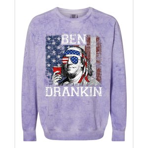 Ben Drankin Beer 4th of July Funny Patriotic USA Colorblast Crewneck Sweatshirt