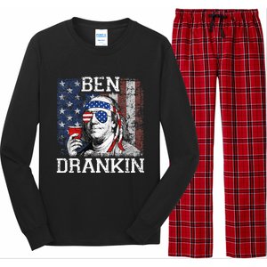 Ben Drankin Beer 4th of July Funny Patriotic USA Long Sleeve Pajama Set