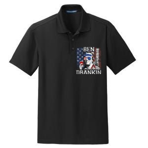 Ben Drankin Beer 4th of July Funny Patriotic USA Dry Zone Grid Polo