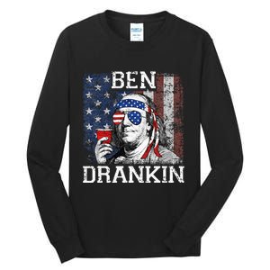 Ben Drankin Beer 4th of July Funny Patriotic USA Tall Long Sleeve T-Shirt