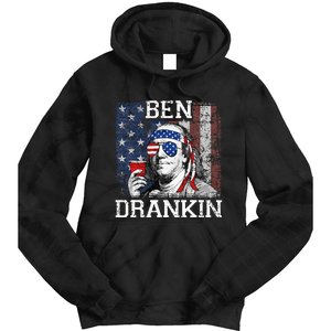 Ben Drankin Beer 4th of July Funny Patriotic USA Tie Dye Hoodie