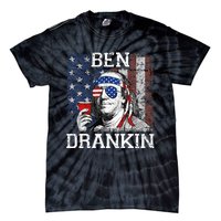 Ben Drankin Beer 4th of July Funny Patriotic USA Tie-Dye T-Shirt