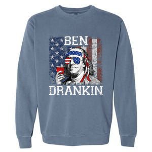 Ben Drankin Beer 4th of July Funny Patriotic USA Garment-Dyed Sweatshirt